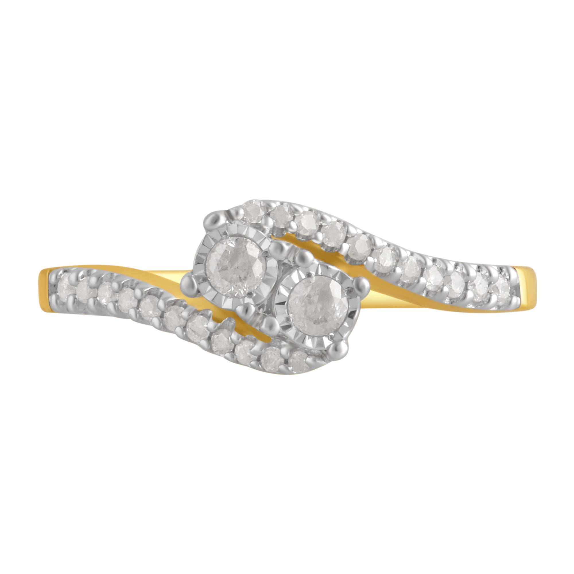 1/4 Carat T.W. Round Diamond Sterling Silver Engangement Ring. (J/I2-I3)