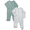Seafoam Green/ Wheat Heather, variant on Wonder Nation Organic Cotton Baby Two-Way Zipper Footed Sleep N Play Pajamas, 2-Pack, Sizes Preemie–6/9 Months