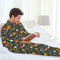 thumbnail image 6 of Cauagu Pumpkins And Sunflowers2 Print Men's Long-Sleeve Pajama Set,Soft Button-Front 2Pjs for Men Long Sleeve Men’s Sleepwear-Large, 6 of 7