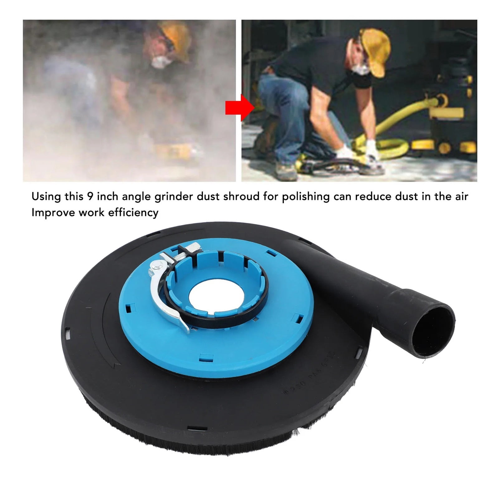 9 Inch Angle Grinder Dust Shroud, Surface Grinding Dust Shroud For 230mm 9 Inch Angle Grinder Blue Black B 230L