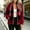 Wine, variant on QUNYINEY Hooded Sherpa Fleece Jackets for Women Winter Plaid Full-Zip Outerwear Jackets Long Sleeve with Pockets Warm Coats