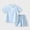 Blue, variant on Kids Summer Cooling Solid Color Outfit Set Short Sleeve Shirt and Shorts Breathable Comfortable Two piece Set for Boys Girls 1-15 Years