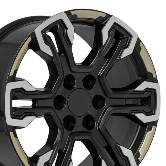 OE Wheels CV65 20 Inch Rims Fit Silverado 1500 ZR2 Style 6x139.7 20x9 Satin Black Machined Face - Two Tone - Hollander 14089 (Set of 4)