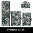 thumbnail image 3 of Aonewoe Farmhouse Kitchen Rugs Sets of 3, Washable Non Slip Kitchen Mats for Floor, Boho Floral Kitchen Rugs and Mats Set, Floor Rugs for Hallway Laundry Room Sink (Gray), 3 of 7
