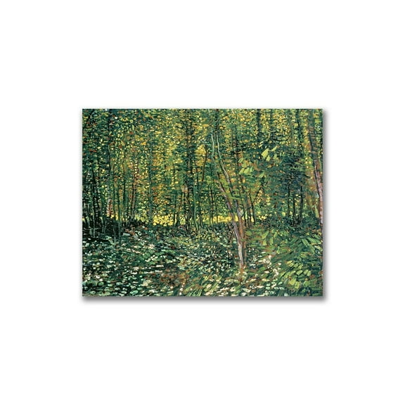 Trademark Fine Art Vincent Van Gogh Trees And Undergrowth, 1887 Canvas Wall Art - 18x24