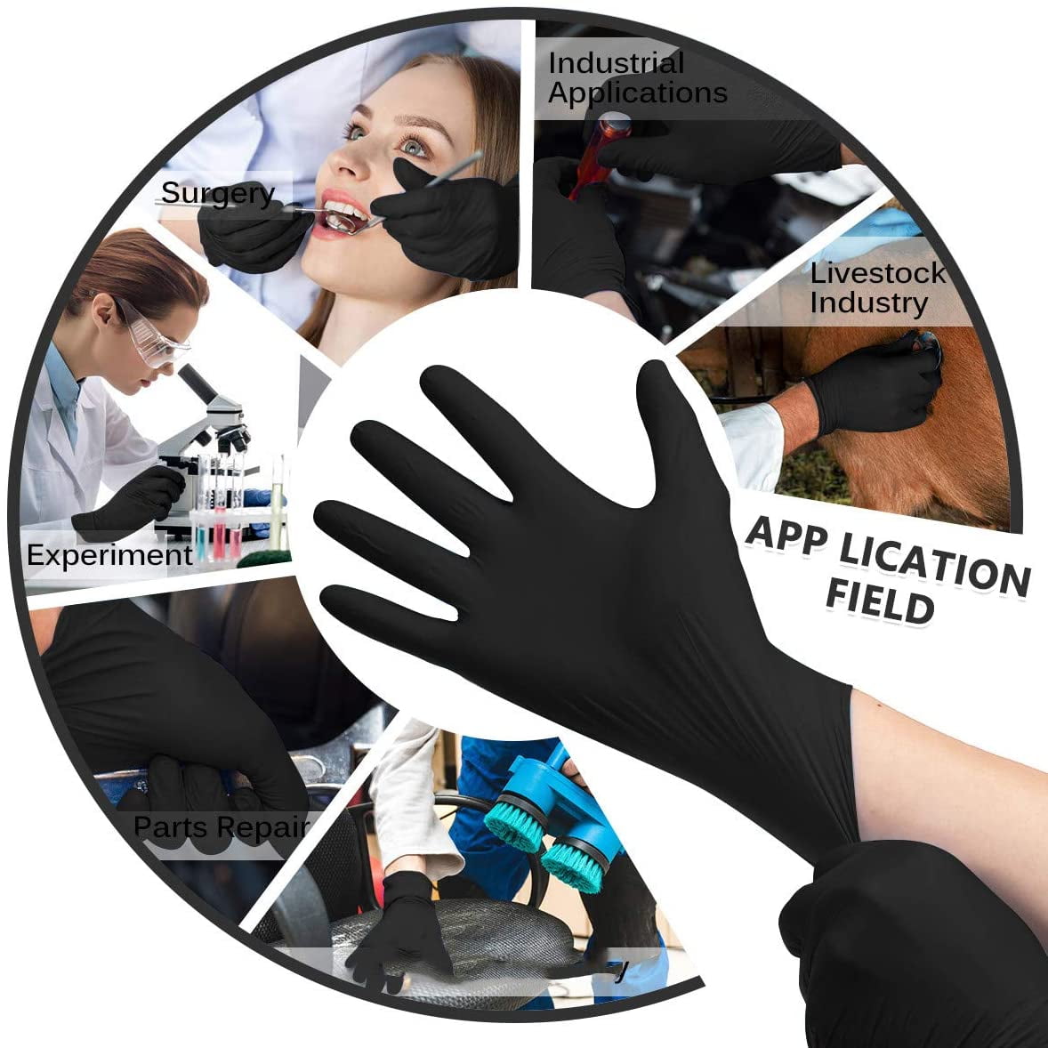 Hizek Nitrile Gloves 100 Pcs Disposable Gloves Latex Free, Cleaning