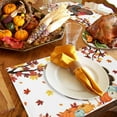 thumbnail image 6 of Fall Placemats Set of 4 Harvest Pumpkin Turkey Place Mats Thanksgiving Placemat Orange Fallen Maple Leaves Table Mats for Dining Kitchen Table Holiday Dinner Party Home Fall Decorations 13x19 Inch, 6 of 8