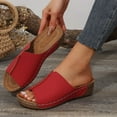 thumbnail image 4 of Mepaouo Summer Sandals for Women 2025 Platform Wedge Slides Arch Support Orthotic Casual Walking Shoes, 4 of 7