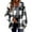 Black, variant on Edvintorg Plaid Jacket Women's Fall Winter Turn Down Collar Straight Cardigan Button Pocket Coat Long Sleeve Oversized Jacket