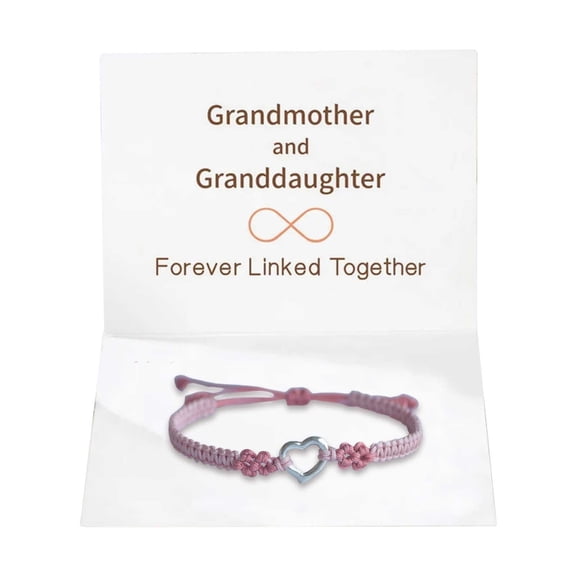 To My Granddaughter Forever Linked Bracelet with Card, Natural Stone Beaded Adjustable Bracelet Jewelry Gift for Women