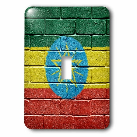 3dRose National flag of Ethiopia painted onto a brick wall Ethiopian, 2 Plug Outlet