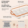 thumbnail image 3 of 8 Pcs Baking Pans Set, Silicone with Metal Reinforced Frame, Nonstick Stackable Carbon Steel Non Toxic Baking Sets for Cooking (Cream), 3 of 4