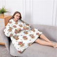 thumbnail image 5 of Oversized Wearable Blanket Hoodie,White Highland Cow Flower Butterfly Pattern Sherpa Blanket Hoodie with Super Pockets,Super Warm Fuzzy Pullover for Women & Men, 5 of 6
