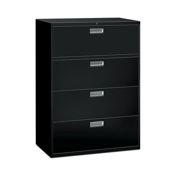 4 Drawers Lateral Lockable Filing Cabinet, Black