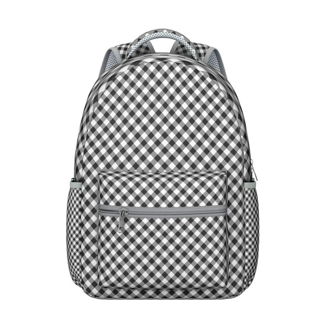 Sac à Dos à Carreaux Classique Rouge et Noir Motif à Carreaux Rustique Ferme pour Étudiants