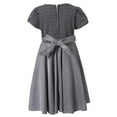 thumbnail image 2 of Richie House Little Girls Grey Pintuck Dotted Bow Polished Dress 5/6, 2 of 7