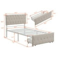 thumbnail image 5 of Hommoo Twin Size Storage Bed, Metal Platform Bed with a Big Drawer, Beige, 5 of 7
