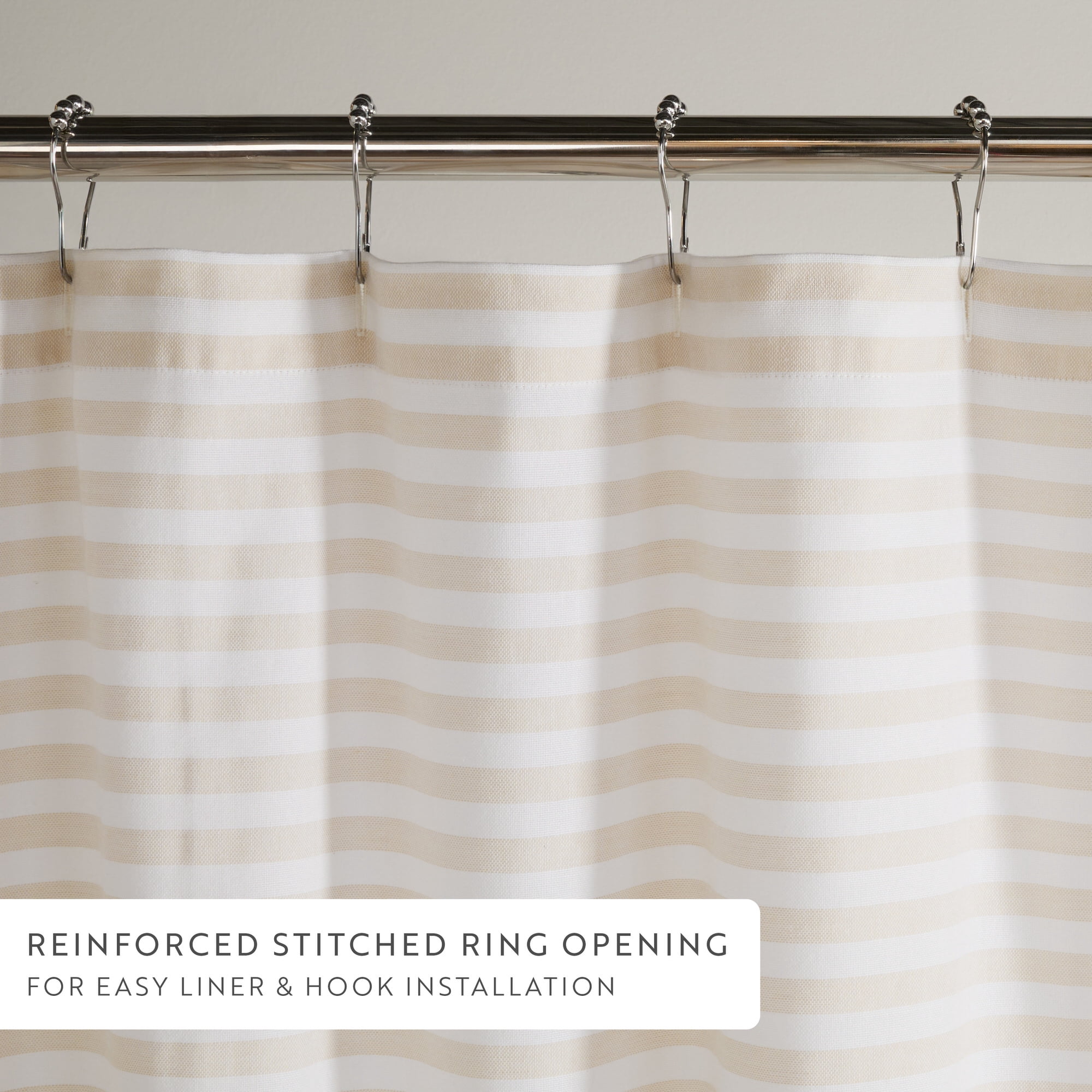 Cotton Blend Classic Stripe Shower Curtain