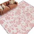 thumbnail image 2 of 5'x8' Area Rugs, Farmhouse Flower Indoor Outdoor Area Rug for Living Room Bedroom, Botanical Vintage Coral Red Leaf Plant Washable Bathroom Rugs Kitchen Floor Carpet Mats Home Decor Aesthetic, 2 of 8
