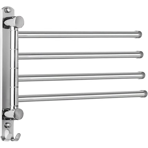 Toallero De Baño Con 4 Barras Toalleros Giratorios De 180 Grados Sus304 Acero Inoxidable 32 Cm Toalleros De Pared Para Baño Fregadero De La Cocina- Plata Baobao
