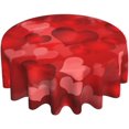 thumbnail image 1 of Valentines Day Tablecloth 60 Inch Round Red Romantic Tablecloth Love Hearts Valentine Table Cloth Dust-Proof Wrinkle Resistant Rustic Tablecloth for Home Dining Room Party, 1 of 5
