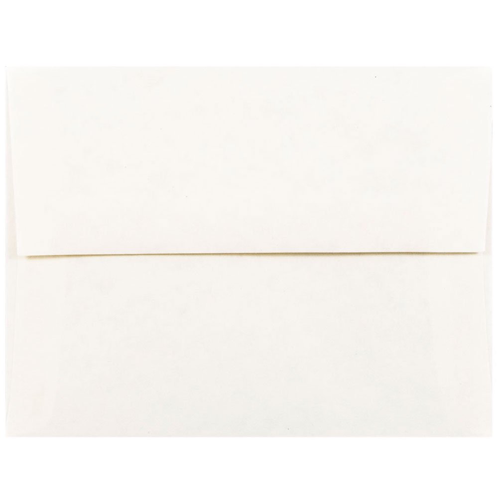 JAM A2 Parchment Invitation Envelopes, 4 3/8 x 5 3/4, White Recycled, 50/Pack