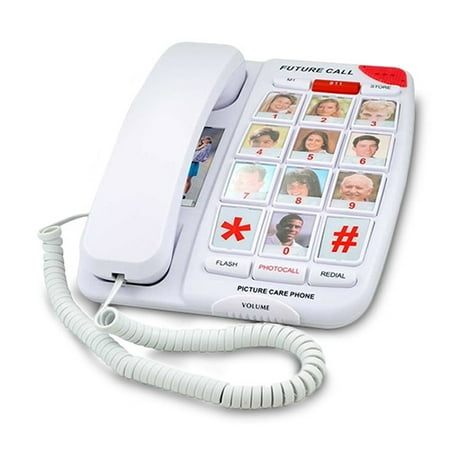 Future Call FC-1007 Picture Memory Amplified Corded Phone Wall (Best Conference Call Phone)