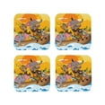 thumbnail image 2 of Kll Square Drink Coasters Set Of 4,Pu Leather Absorbent Coasters Set Decorative Coffee Cup Coasters Housewarming Gift For Home Decor-Animals On Noah'S Ark1, 2 of 9