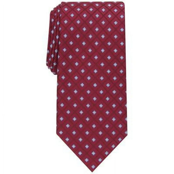 Club Room BURGUNDY Men's Arthur Grid Silk Blend Textured Slim Tie, O/S