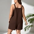 thumbnail image 6 of gakvbuo Jumpsuits For Women Summmer Dressy Wedding Plus Size Womens Fashion Summer Solid Casual Sleeveless Suspender Short Jumpsuit, 6 of 7
