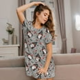 thumbnail image 3 of Naloa Halloween Gnome Print Women Nightgowns,Womens Loungewear,Short Sleeve Sleepwear,Comfy Ladies Nightdress, 3 of 6
