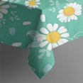 thumbnail image 4 of Turquoise Daisy Flower Yellow Centers Pattern Rectangle Tablecloth 60"x102",Waterproof Polyester Rectangle Table Cloth, Wipeable Spillproof Polyester Tablecloth for Dining, Camping, Indoor and Outdoor, 4 of 6
