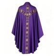 thumbnail image 3 of ZGRBOU Gothic Priest Chasuble Vintage Church Mass Vestment Robe Church Liturgical Vestment for Halloween Cosplay Costume, 3 of 5