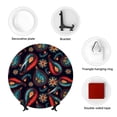 thumbnail image 4 of Balery Paisley1 Print Bone China Decorative Plate Ceramic Dinner Plates Art Crafts with Display Stand-7in, 4 of 6