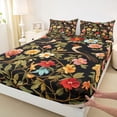 thumbnail image 3 of Homewish Colorful Cartoon Flower Bed Sheets,Country Floral King Sheets,Rustic Botanical Sheet Set For Girl Teens,Luxury Bedroom Decor,4 Pieces, 3 of 7