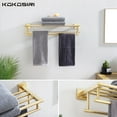 thumbnail image 6 of KOKOSIRI 24 Inch Towel Rack with Double Towel Bars Bathroom Towel Shelf Towel Holder Wall Mounted SUS 304 Stainless Steel Brushed Gold B6005BG-L24, 6 of 7