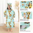 thumbnail image 4 of Dailycode Wearable Blanket Hoodie Oversized Sherpa Flannel Blankets with Pocket for 3-14 Year Old Cute Giraffe and Daisy, 4 of 7