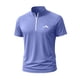 thumbnail image 2 of Blusa y camisa de manga corta con cuello alto para hombre, de verano, de color liso, ajustada, deportiva, con cremallera, de manga corta, con cuello alto., 2 of 5