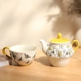 thumbnail image 4 of Taimei Teatime Tea Set for Adults, 15oz Teapot with Infuser and Cup Set, Ceramic Tea for One Set with Handpainted Bee and Floral Pattern, Loose Leaf Tea Maker Set, 4 of 7