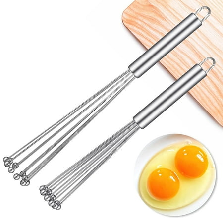 

1 Pieces Stainless Steel Ball Whisk Wire Egg Beater Manual Mixer Whisk Set Kitchen Whisks for Cooking Blending Whisking Beating Stirring (10 Inch)
