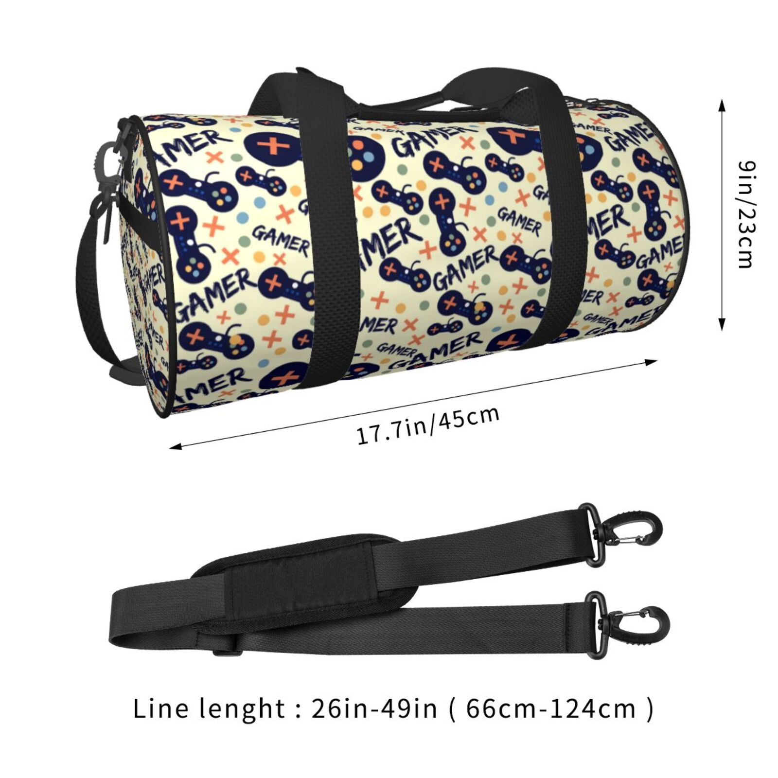 Vsdgher Game Controller 45L Foldable Duffel Bag, Sports Gym Bag,Overnight Bag, Portable Weekender Bag for Airplanes