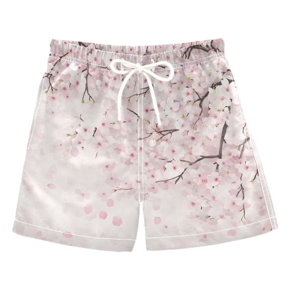 joogoo Boy Swim Trunks Cherry Blossom Bathing Beach Board Shorts Medium