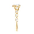 thumbnail image 3 of Rosec Jewels Pear Shaped Lab Diamond Cathedral Engagement Ring (5x7 mm, EF-VS Quality), 14K Yellow Gold, US 5.00, 3 of 8