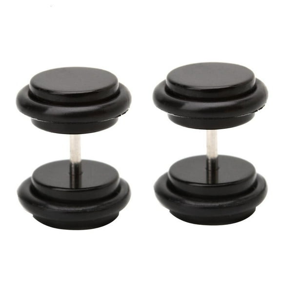 Necvior 2pcs 18G (1.2mm) Ear Studs 00G (10mm) Acrylic Fake Ear Plug Taper Stretcher