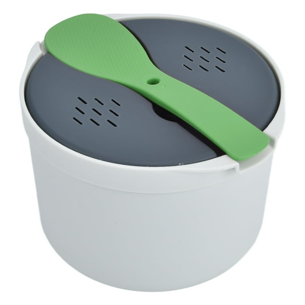 Aqxreight OLLA Arrocera para Microondas 2L Material PP de Grado Alimiotio Cuchara de Arroz Tapa Colador Olla Al Juego de Olla Arocera Olla Arocera Para Microond