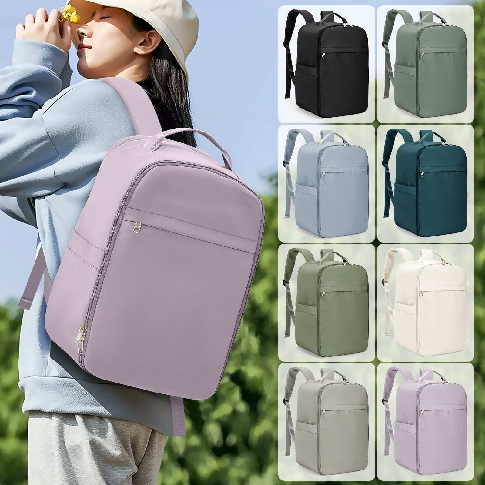 United Airline Approved Personal Item Travel Bag for Women, Underseat Luggage Carry On Backpack for Men, Cabin Size Waterproof Laptop Backpack, Mochila De Viaje, Rucksack Casual Daypack, Purple
