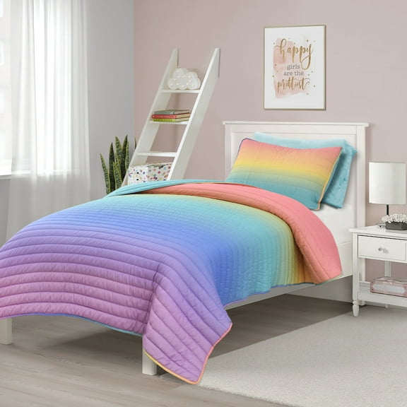 Lush Decor Contemporary Ombre 3 Piece Quilt Sets, Twin-XL With Quilt, Pillow Sham, Pillowcase