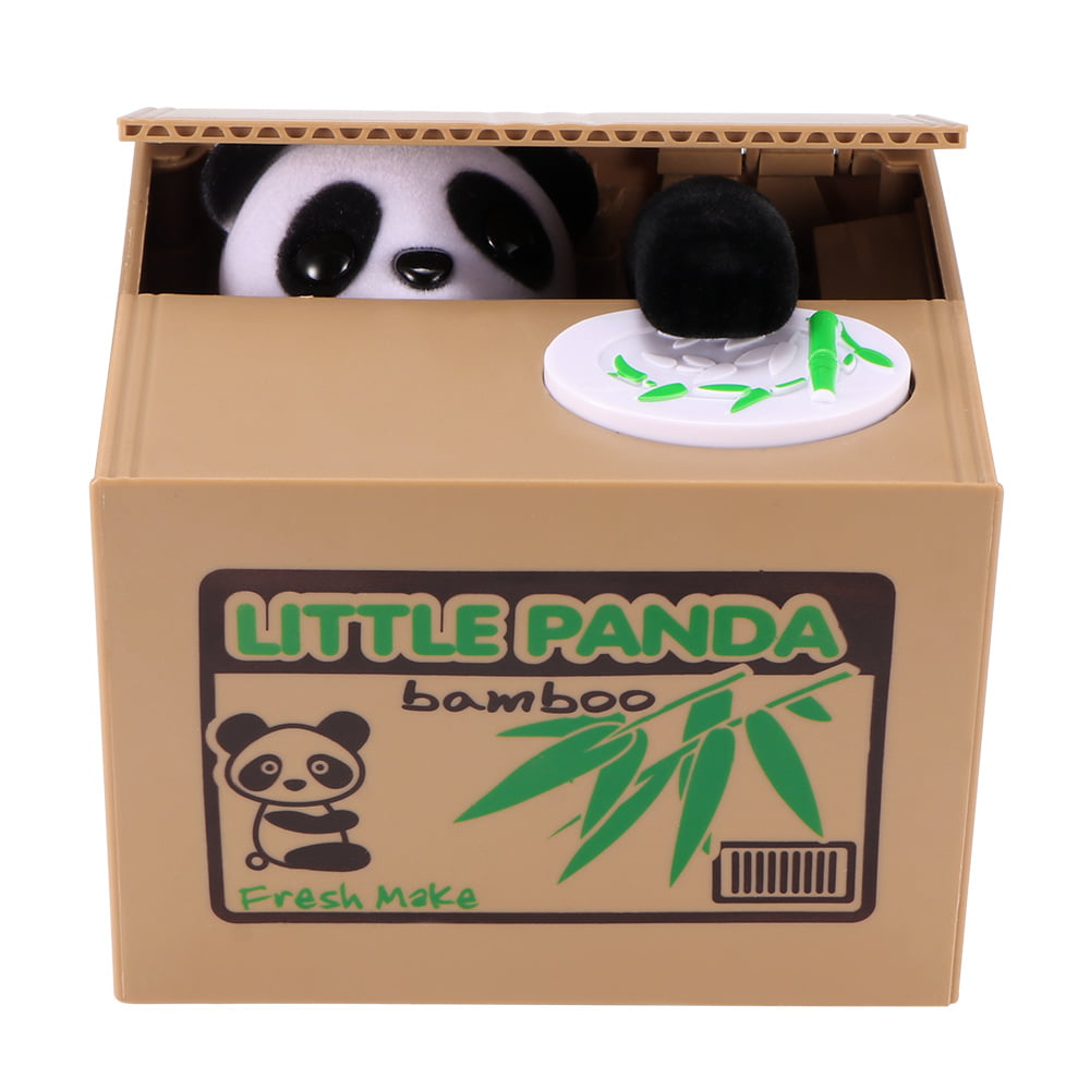 Zoo Bamboo Panda Stealing CoinCollection Money Bank Little Storage Saving Box 