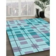 thumbnail image 3 of Ahgly Company Machine Washable Indoor Rectangle Transitional Blue Ivy Blue Area Rugs, 8' x 12', 3 of 7