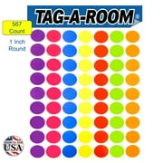 Tag-A-Room 1" Color Coded Circle Dot Label Stickers 567 Count